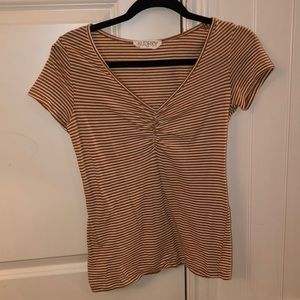 Striped V Neck